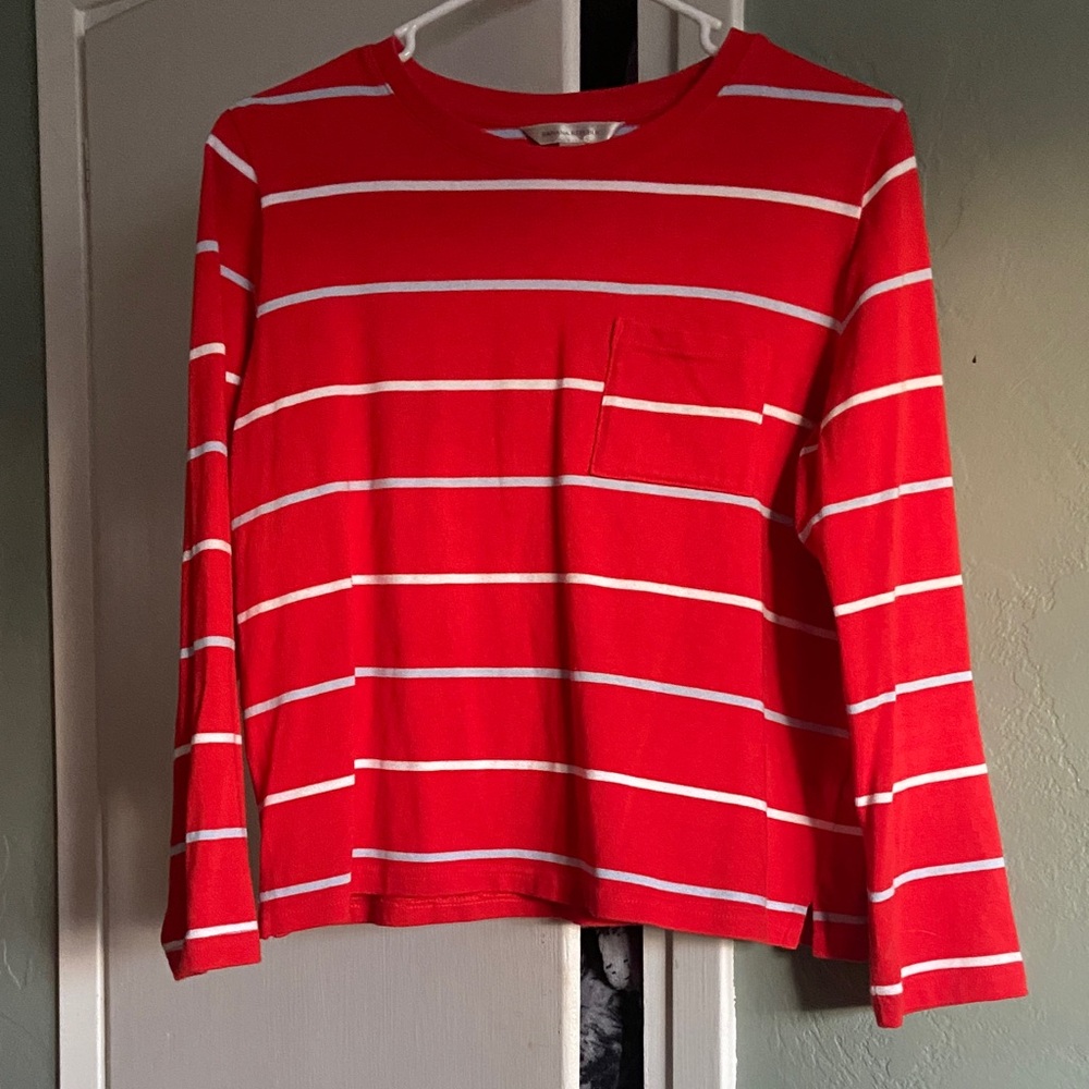 Banana Republic Kids Red and White Striped Long Sleeve Shirt
